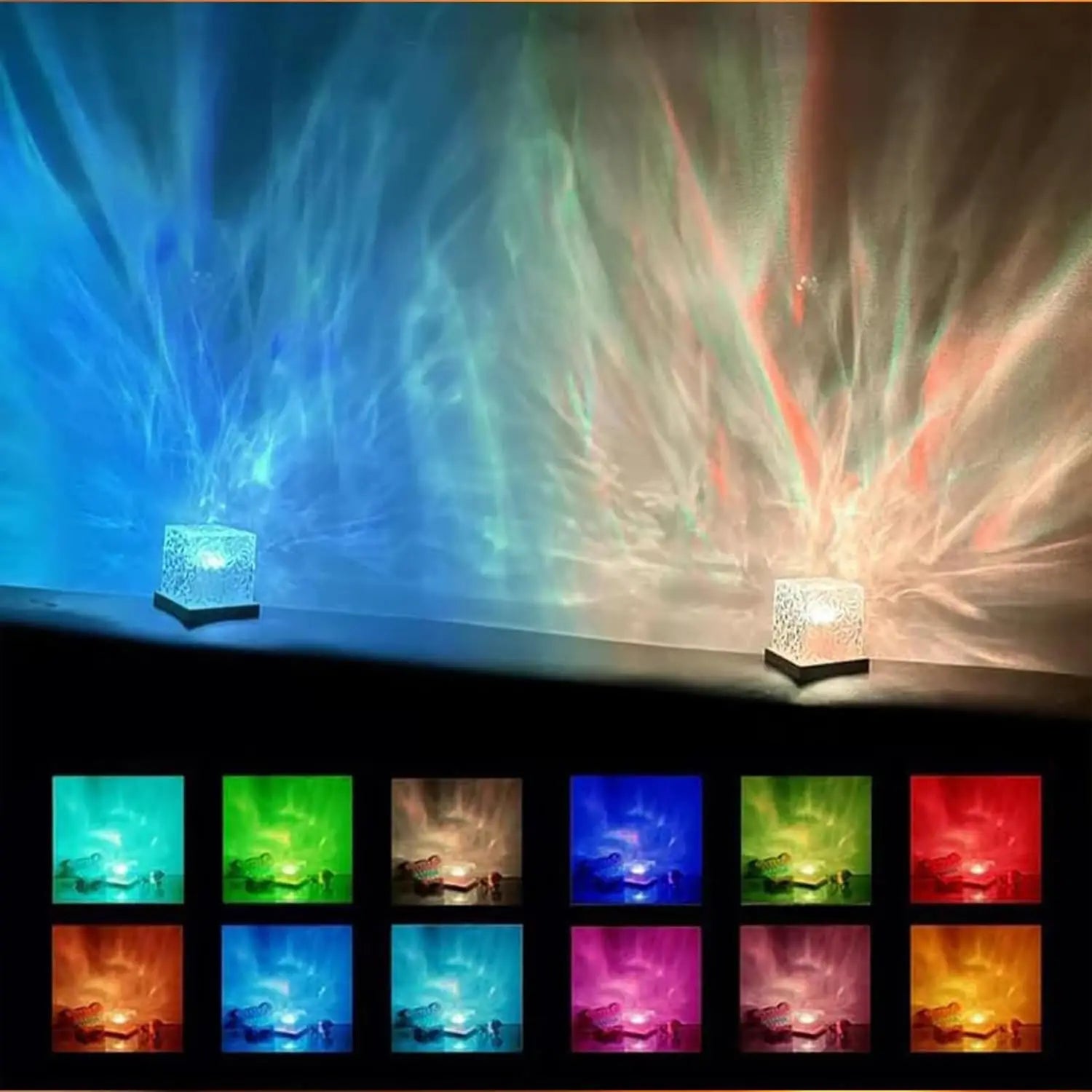 Lámpara Proyector de Olas Oceánicas 🌊 16 Colores | Wavaura